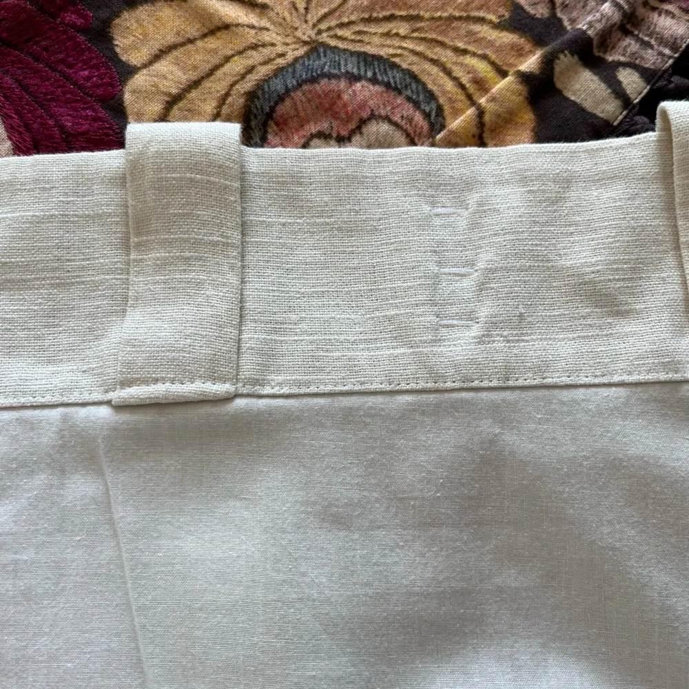 Pottery Barn Cream Cotton Linen Curtain Panel